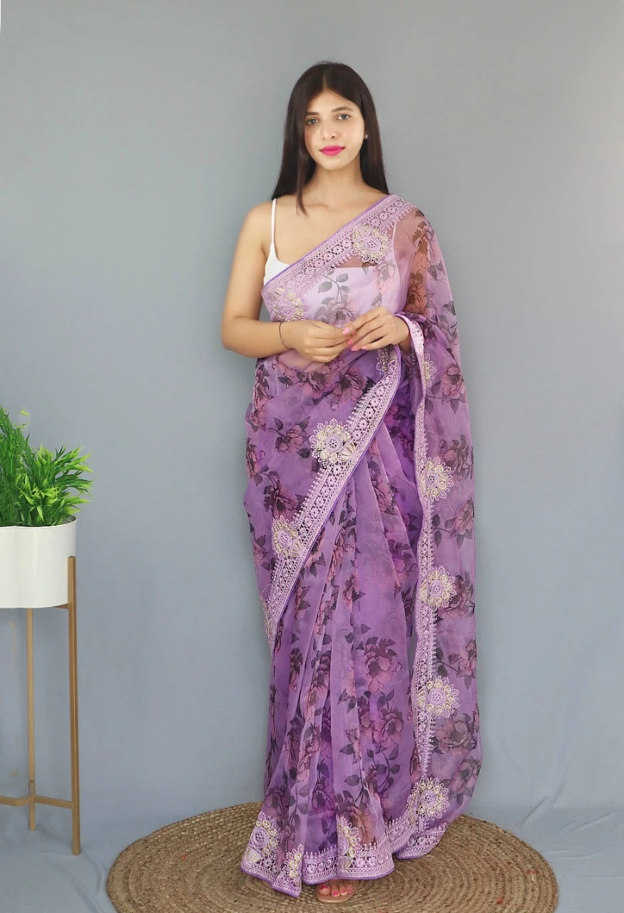 Shree Trends Man-Mohini Embroidery Wholesale Fancy Saree Catalog — Wholesale Sarees, Shree Fabs wholesale from Surat — Photo 2